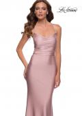 Picture of: Fitted Jersey Gown with Draped Neckline and Beaded Straps in Mauve, Style 29918, Detail Picture 1