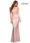 Picture of: Jersey Dress with Sparkling Rhinestone Illusion Bodice in Mauve, Detail Picture 1
