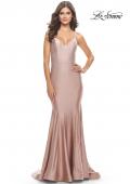 Picture of: Rhinestone Jersey Mermaid Gown with Open Back in Mauve, Style: 31220, Detail Picture 1