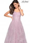 Picture of: Strapless Long Ball Gown with Floral Printed Design in Mauve, Style: 27324, Detail Picture 2