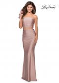 Picture of: Tube Top Two Piece Long Jersey Prom Dress in Mauve, Style: 28703, Detail Picture 2