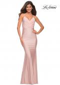 Picture of: Sparkling Pastel Jersey Gown with Open Back in Mauve, Detail Picture 2