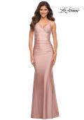 Picture of: Fitted Jersey Gown with Rhinestone Top in Mauve, Detail Picture 2