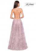 Picture of: Lace Prom Dress with Floral Detail and Side Leg Slit in Mauve, Style: 27704, Detail Picture 3