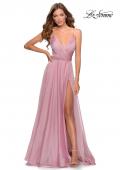 Picture of: Chiffon Prom Dress with Pleated Bodice and Pockets in Mauve, Style: 28611, Detail Picture 3