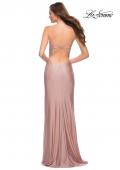 Picture of: Open Strappy Back Jersey Gown with Rhinestones in Mauve, Style 29899, Detail Picture 3