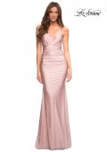 Picture of: Embellished Long Prom Dress with Criss Cross Front in Pink, Style: 30340, Detail Picture 3
