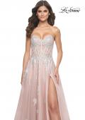 Picture of: Gorgeous Lace A-Line Dress with Rhinestone Lace Details in Mauve, Style: 32111, Detail Picture 3