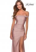 Picture of: Off the Shoulder Prom Dress with Tie Back and Slit in Mauve, Style: 28506, Detail Picture 4