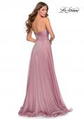 Picture of: Chiffon Prom Dress with Pleated Bodice and Pockets in Mauve, Style: 28611, Detail Picture 4