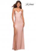 Picture of: Rhinestone Strap Simple Long Jersey Dress in Pink, Style: 30435, Detail Picture 4