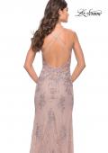 Picture of: Long Gown with Lace Applique and High Slit in Mauve, Style: 30794, Detail Picture 4