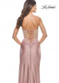 Picture of: Jersey Dress with Knot Detail and Sheer Rhinestone Bodice in Mauve, Style: 31556, Detail Picture 5
