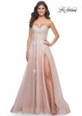 Picture of: Gorgeous Lace A-Line Dress with Rhinestone Lace Details in Mauve, Style: 32111, Detail Picture 5