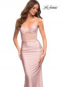 Picture of: Jersey Dress with Sparkling Rhinestone Illusion Bodice in Mauve, Detail Picture 6