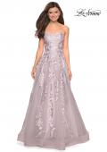 Picture of: Strapless Tulle Prom Dress with Lace Appliques in Mauve, Style: 27269, Detail Picture 7