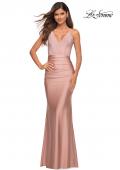 Picture of: Jersey Dress with Rhinestone Beaded Top and V Neck in Pink, Style: 30432, Detail Picture 7
