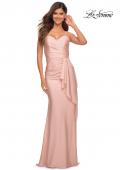 Picture of: Strapless Evening Dress with Ruffle on Slit in Mauve, Detail Picture 7