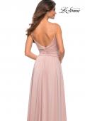 Picture of: Elegant Criss-Cross Ruched Bodice Jersey Dress in Mauve, Detail Picture 7