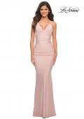 Picture of: Prom Dress with Illusion Lace Sides and Ruching in Mauve, Detail Picture 7