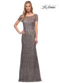 Picture of: Beaded Long Dress with Illusion Top and Sleeves, Style: 29910, Detail Picture 3