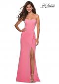 Picture of: Pink Strapless Prom Dress with Cut Out Back and Slit in Millennial Pink, Style: 27335, Detail Picture 2