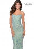 Picture of: Iridescent Floral Prom Dress with Cut out Open Back in Mint, Style: 28918, Main Picture