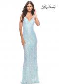 Picture of: Print Sequin Iridescent Prom Dress with Strappy Back in Mint, Style: 31547, Main Picture
