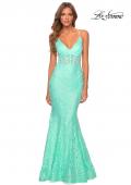 Picture of: Sequin Lace Mermaid Prom Dress with Sheer Bodice in Mint, Style: 28647, Detail Picture 8