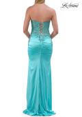Picture of: Strapless Beaded Corset Gown with Ruching and Lace-Up Back in Mint, Style: 33765, Detail Picture 10