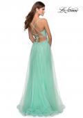 Picture of: Tulle Dress with Cascading Rhinestone Detail in Mint, Style: 28636, Back Picture