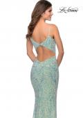 Picture of: Iridescent Floral Prom Dress with Cut out Open Back in Mint, Style: 28918, Back Picture