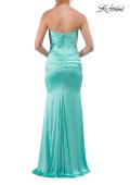 Picture of: Simple Strapless Satin Gown with Ruching Detail in Mint, Style: 33531, Detail Picture 18