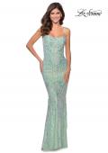 Picture of: Iridescent Floral Prom Dress with Cut out Open Back in Mint, Style: 28918, Detail Picture 1