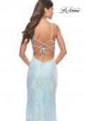 Picture of: Print Sequin Iridescent Prom Dress with Strappy Back in Mint, Style: 31547, Detail Picture 2