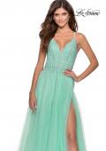 Picture of: Tulle Dress with Cascading Rhinestone Detail in Mint, Style: 28636, Detail Picture 3