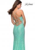 Picture of: Sequin Lace Prom Dress with Plunging Neckline in Mint, Style: 28359, Detail Picture 4