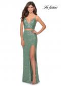 Picture of: Two Piece Sequin Prom Dress with V Neck in Mint, Style: 28870, Detail Picture 5