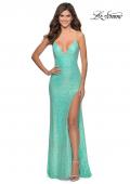 Picture of: Sequin Lace Prom Dress with Plunging Neckline in Mint, Style: 28359, Detail Picture 7