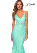 Picture of: Sequin Lace Mermaid Prom Dress with Sheer Bodice in Mint, Style: 28647, Detail Picture 7