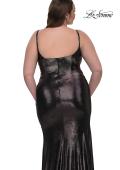 Picture of: Metallic Plus Size Prom Dress with Flattering Ruching in Mocha , Style: 33020, Detail Picture 4