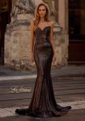 Picture of: Mermaid Metallic Prom Dress with Sweetheart Strapless Top in Mocha , Style 32995, Main Picture