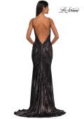 Picture of: Metallic Jersey Dress with Low Back and Ruching in Mocha, Style: 32932, Detail Picture 15