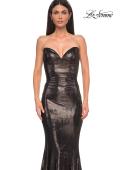 Picture of: Mermaid Metallic Prom Dress with Sweetheart Strapless Top in Mocha , Style 32995, Detail Picture 23