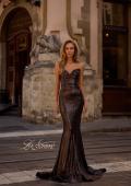 Picture of: Mermaid Metallic Prom Dress with Sweetheart Strapless Top in Mocha , Style 32995, Detail Picture 3