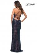 Picture of: Iridescent Sequin Gown with Strappy Back in Multi, Back Picture