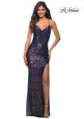 Picture of: Iridescent Sequin Gown with Strappy Back in Multi, Detail Picture 1