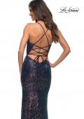 Picture of: Iridescent Sequin Gown with Strappy Back in Multi, Detail Picture 2