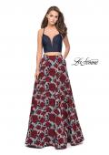 Picture of: Two Piece Denim A-line Dress with Floral Print Skirt in Multi, Style: 25789, Main Picture