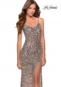 Picture of: Fully Sequined Floor Length Dress with Scoop Neck in Multi, Style: 28482, Main Picture